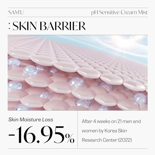 SAM’U pH Sensitive Cream Mist – Ceramide Hydrating Spray Mist with Hyaluronic Acid & Allantoin – Korean Skin Care, Moisturizing & Barrier-Boosting Mist for Dewy Skin – 3.38 Fl. Oz - Image 3