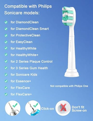 Toothbrush Replacement Heads for Philips Sonicare ProtectiveClean DailyClean Electric Toothbrush Head 1 2 Series Plaque Control Gum 4100 5100 C1 C2 G2 Snap-on, 10 Pack - Image 2