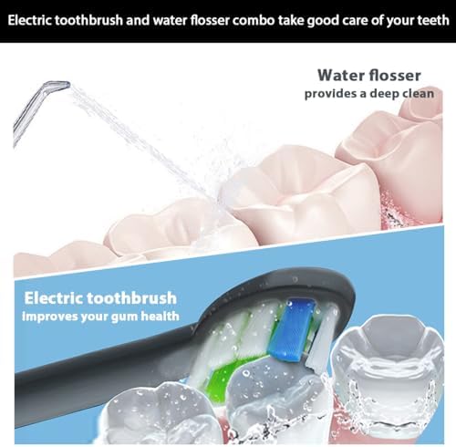 2-1 Oral Clean Kit- Water Dental flosser & Electric Toothbrush Combo- Brushing & Flossing- for Teeth Cleaning and Gum Health - Image 7