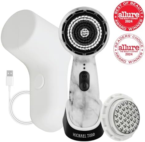 Michael Todd Beauty Soniclear Allure 2024 Best of Beauty Winner Facial Cleansing + Exfoliation Brush System with 3 speeds, Serum Infusion Head + Travel Case - Image 2