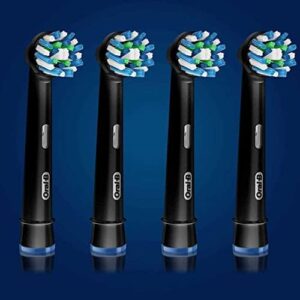 Oral-B Crossaction Electric Toothbrush Replacement Brush Head Refills, Black, 4 Count (Pack of 1)