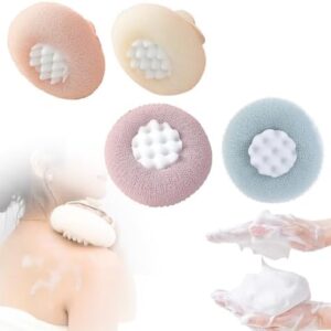 Super Soft Sunflower Suction Cup Bath Ball, 2025 New 2 in 1 Bath Shower Ball Loofah Sponge, Body Wash Infused Sponge, Shower Scrubber for Women Bath Sponge Accessories (4 Pcs)