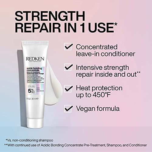 Redken Bonding Leave In Conditioner for Damaged Hair | Acidic Bonding Concentrate | Leave In Hair Repair Treatment | Strengthens Weak Hair | Safe for Color-Treated Hair & All Hair Types - Image 13