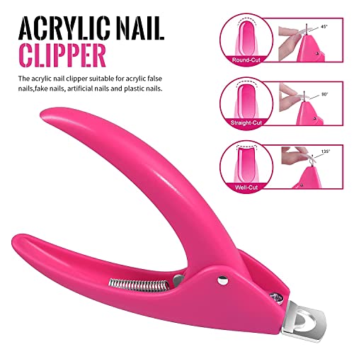 Clear Coffin Nail Tips Set, MORGLES 500pcs Long Nail Tips for Acrylic Nails Professional Half Cover Ballerina French Nail Tips Fake Nails Kit with Nail Glue, Clipper, Files, Cuticle Pusher and Fork - Image 6