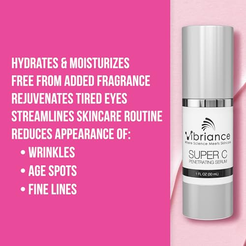 Vibriance Super C Serum for Mature Skin, Made in USA, All-In-One Formula Hydrates, Firms, Lifts, Smooths, Targets Age Spots, Wrinkles, Vitamin C Serum; 1 fl oz - Image 4