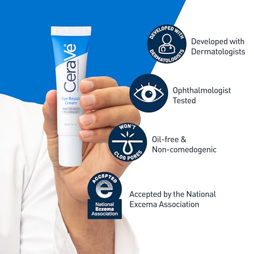 CeraVe Eye Repair Cream | Under Eye Cream For Puffiness And Bags Under Eyes | Hyaluronic Acid + Niacinamide + Marine Botanical Complex | Hydrating Eye Cream | Oil Free & Opthalmologist Tested - Image 2