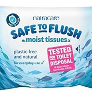 Natracare Safe to Flush Moist Tissues, Made of 100% paper and an Organic and Natural formula with Aloe Vera and Witch Hazel (1 Pack, 30 wipes total)