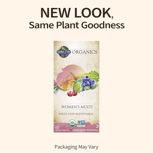 Garden of Life Organics Organic Multivitamin for Women - Womens Multi with Vitamin C, D, Folate, B6, B12, Biotin, Iron, Vegan Whole Food Vitamins for Women, Energy, Skin, Nails, 60 Tablets - Image 2