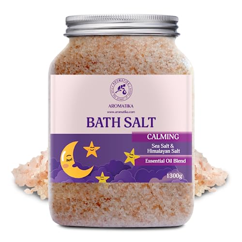 Calming Bath Salts 46 Oz - 1300g - w/Sandalwood & Lavender & Bergamot Essential Oils - Natural Bath Sea Salts 1.3 kg - Good Sleep - Relaxing - Body Care - Beauty - Aromatherapy - Image 2