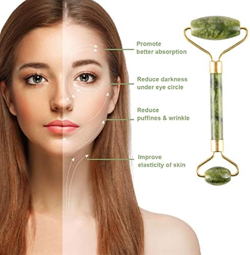 Jade Gua Sha Facial Massager Set - 5 in 1 Skin Care Tools With Roller and Massager - Image 3