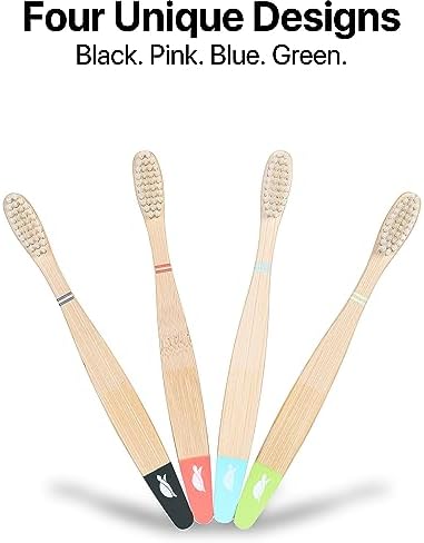 Sea Turtle Plant-Based Bristles, Bamboo Toothbrushes, Soft Natural Toothbrush for Kids (4 Pack) - Image 3