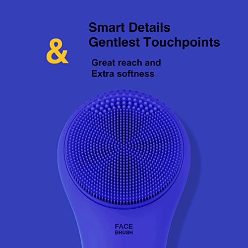 NågraCoola CLIE Facial Cleansing Brush, Waterproof and Rechargeable Face Scrub Brush for Men & Women, Cleansing, Exfoliating and Massaging, Electric Face Scrubber - Blue - Image 6
