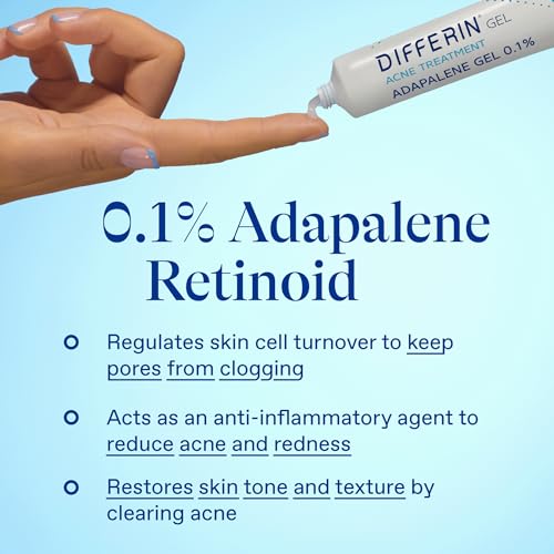 Differin Acne Treatment Gel, 30 Day Supply, Retinoid Treatment for Face with 0.1% Adapalene, Gentle Skin Care for Acne Prone Sensitive Skin, 15g Tube (Packaging May Vary) - Image 6
