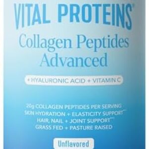 Vital Proteins Collagen Powder Supplement Hydrolyzed Peptides with Hyaluronic Acid and Vitamin C - Non-GMO, Dairy & Gluten Free Unflavored, 9.33oz