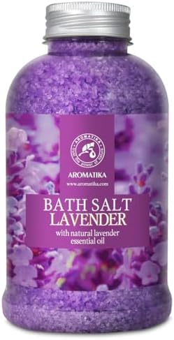 Lavender Bath Salt with Natural Lavender Essential Oil 21.16 Oz - Lavanda Salt 600g - Aromatherapy Salts Lavender - Relax