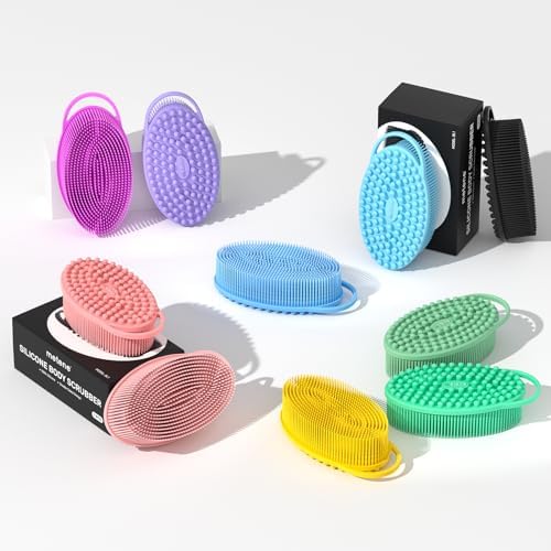 Metene Silicone Exfoliating Body Scrubber with Loop, Body Scrubber for Men and Women, Silicone Loofah for Shower, Soft Silicone Body Scrubber for Shower and Bath Skincare Routine (Black) - Image 7