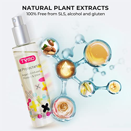 TYMO Heat Protectant Spray for Hair with Argan Oil for Styling Tools, Heat Protection Spray to Smooth & Hydrate, Natural Clean Formulation, Multi-benefit Treatment, Lightweight for All Hair Types - Image 4