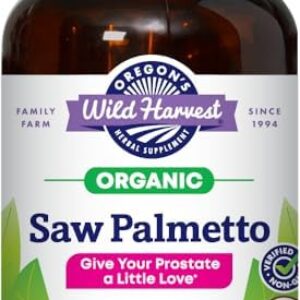 Oregon's Wild Harvest Certified Organic Saw Palmetto Capsules, Non-GMO, 1170 mg, 90 Count