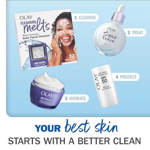 Olay Cleansing Melts + Retinol Face Cleanser, 64 ct. total (2 x 32 ct.), Water-Activated Face Wash to Clean, Tone, and Refresh - Image 9