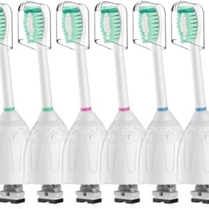 Toothbrush Heads for Philips Sonicare Replacement Brush Heads Medium Soft Dupont Bristles Electric Toothbrush Replacement Heads Fit E-Series Essence Xtreme Elite Advance and CleanCare, 6 Pack