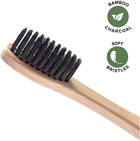 Greenzla Organic Bamboo Toothbrushes, 12 Pack Sturdy BPA Free Soft Bristles Toothbrushes for Adults with Toothbrush Travel Case & Charcoal Dental Floss, Biodegradable & Compostable Wooden Toothbrushes - Image 3