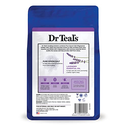 Dr Teal's Pure Epsom Magnesium Salt Soak, Soothe & Sleep with Lavender, 3 lbs - Image 9