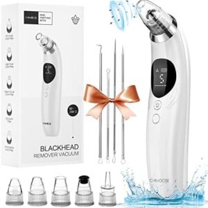 Blackhead Remover Pore Vacuum, Upgraded Black Head Remover for Face, Electric Acne Comedone Whitehead Extractor Tools-5 Suction Power, 5 Probes, USB Rechargeable Pimple Popper Tool Kit