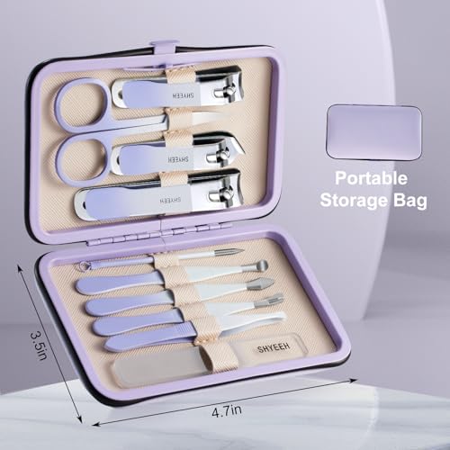 Manicure Set, 10 pcs High-Carbon Steel Nail Clippers Set, Portable Mini Manicure and Pedicure Kit, Travel Grooming Nail Kit with Leather Bag for Men and Women - Image 8