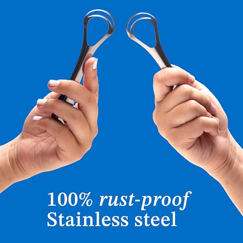 Tongue Scraper For Adults (2 Pack), Reduce Bad Breath, Metal Tongue Scraper, Tongue Cleaner, Tongue Scraper, Stainless Steel Tongue Scraper, Tongue Cleaner for Adults, Tongue Scrubber - Image 5