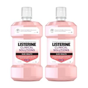 Listerine Clinical Solutions Gum Health Antiseptic Mouthwash, Antigingivitis & Antiplaque Oral Rinse Helps Prevent Buildup & Kills Germs for Healthier Gums, ICY Mint, Twin Pack, 2 x 1 L