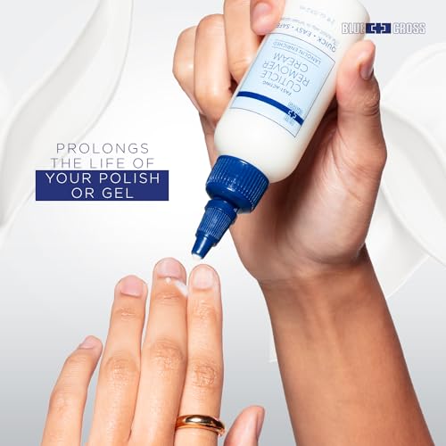 Blue Cross Cuticle Remover Cream for Dry Damaged Cuticles, Moisturizing Cuticle Softener for Nails, Professional Nail + Cuticle Care for Dry Manicures, Brittle Nails, Hang Nails, Made in USA, 2oz - Image 4