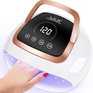 UV Light for Gel Nails,LKE Nail Dryers 268W UV LED Nail Lamp for Gel Nail Polish Kit Fast Curing with 66 LED Beads 4 Timers LCD Display and Auto Sensor Professional for Home and Salon Use (Large)