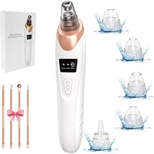 2024 Newest Blackhead Remover Pore Vacuum,Facial Pore Cleaner-5 Suction Power,5 Probes,USB Rechargeable Blackhead Vacuum Kit Electric Acne Extractor Tool for Women