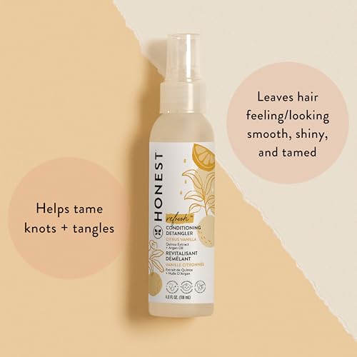 The Honest Company Conditioning Hair Detangler | Leave-in Conditioner + Fortifying Spray | Tear-free, Cruelty-Free, Hypoallergenic | Citrus Vanilla Refresh, 4 fl oz - Image 2