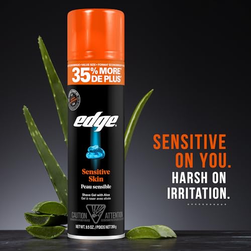 Edge Shaving Gel for Men, 9.5oz, 2 Pack Mens Shave Gel with Aloe, Mens Shaving Cream, Sensitive Skin Shave Gel - Moisturizes, Protects, and Soothes - Image 2
