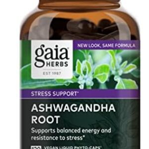 Gaia Herbs, Ashwagandha Root Vegan Liquid Phyto Capsules - Stress Relief, Immune Support Supplement, Balanced Energy Levels and Mood , 120 Ct (Pack of 1)