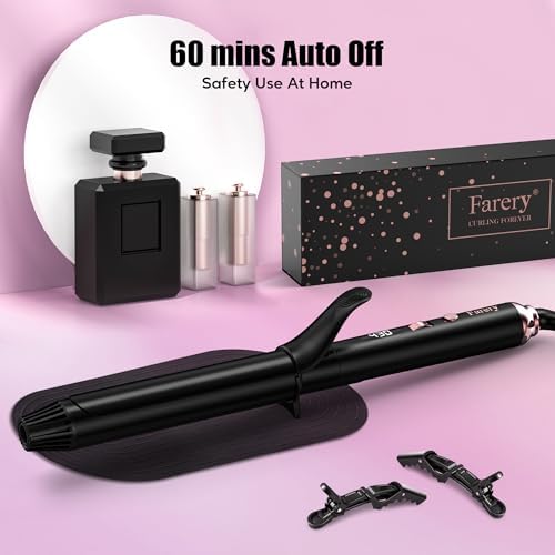 Long Barrel Curling Iron 1 1/4 inch, 1.25 Inch Curling Iron for Long Hair, Ceramic Curling Iron Infused Argan Oil & Keratin, Lasting Styling, 11 Adjustable Temp, Include Clips & Silicone Pad - Image 6