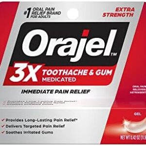Orajel 3X for Toothache & Gum Pain: Maximum Gel Tube 0.42oz - From #1 Oral Pain Relief Brand - Orajel for Instant Pain Relief