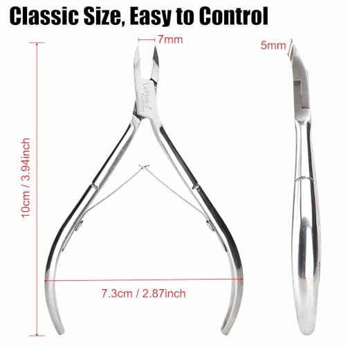 LePinko 4 Packs Upgraded Cuticle Trimmer kit, Sharp Dead Skin Clipper, Labor-saving Cuticula Remover for Fingernail Toenail, Manicure Pedicure Tool for Women Men, 5mm Jaw - Image 6