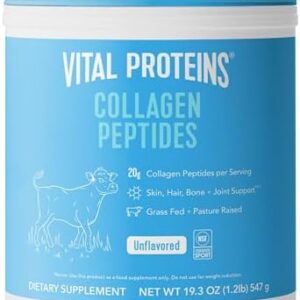 Vital Proteins Collagen Peptides Powder, Promotes Hair, Nail, Skin, Bone and Joint Health, Zero Sugar, Unflavored 19.3 OZ