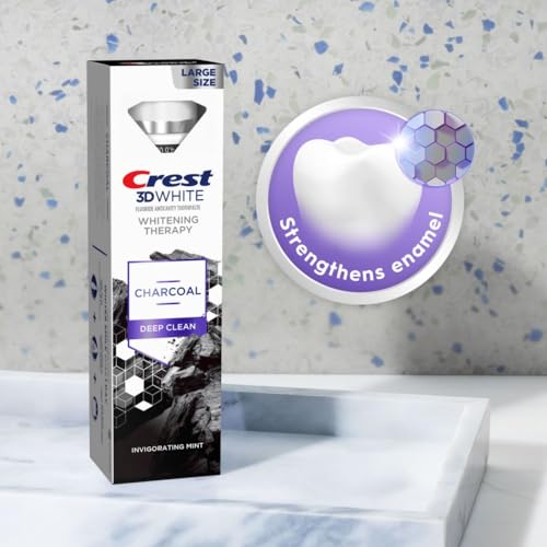 Crest 3D White Whitening Therapy Charcoal Deep Clean Invigorating Mint Teeth Whitening Toothpaste, 4.6 oz Pack of 3, Anticavity Fluoride Toothpaste, Gently Brightens Teeth, Strengthens Enamel - Image 7