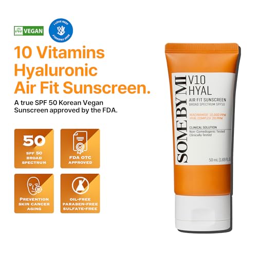 SOME BY MI V10 Hyal Air Fit Sunscreen - 1.69Oz, 50ml - Daily Moisturizing SPF 50 Korean Sunscreen for Face with UV Protection - No White Cast and Eye Irritation for Sensitive Skin - Korean Skin Care - Image 2