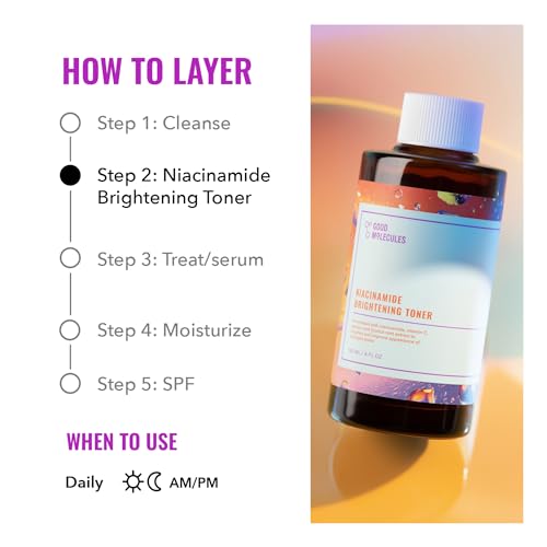 Good Molecules Niacinamide Brightening Toner - Facial Toner with Niacinamide, Vitamin C and Arbutin for Even Tone, Enlarged Pores - Skincare for Face - Image 6