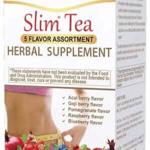 Hyleys Slim Tea 5 Flavor Assortment - Weight Loss Herbal Supplement Cleanse and Detox - 25 Tea Bags (1 Pack)