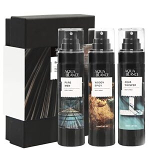 Deodorizing Body Spray for Men, Mens Body Refreshing Spray, Fragrance Mist, Pack of 3, Each 3.4 Fl Oz, Total 10.2 Fl Oz