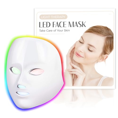 Red Light Therapy for Face, Led Face Mask Light Therapy, 7 Colors LED Facial Skin Care Mask