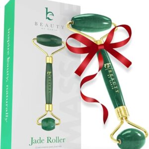 Jade Roller for Face - Face Massager Skin Care Tools with Small Eye Roller for Puffy Eyes, Face Care to Reduce Puffy Eyes, Stocking Stuffers for Her, Facial Roller Self Care Gifts for Women