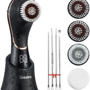 Facial Cleansing Brush Face Scrubber Exfoliator Rechargeable IPX7 Waterproof Electric Spin Cleanser Device for Exfoliating, Massaging and Deep Cleansing Removing Blackhead, Face Massaging