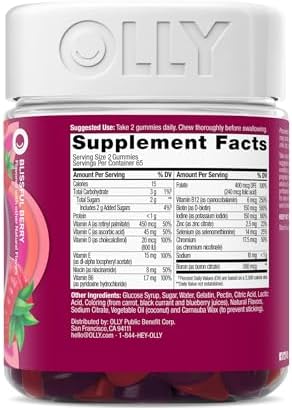 OLLY Women's Multivitamin Gummy, Vitamins A, D, C, E, Biotin, Folic Acid, Adult Chewable Vitamin, Berry Flavor, 65 Day Supply - 130 Count (Packaging May Vary) - Image 7