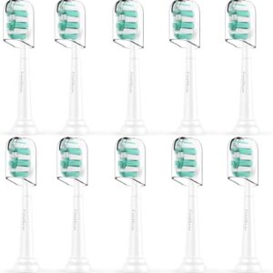 Toothbrush Replacement Heads for Philips Sonicare ProtectiveClean DailyClean Electric Toothbrush Head 1 2 Series Plaque Control Gum 4100 5100 C1 C2 G2 Snap-on, 10 Pack